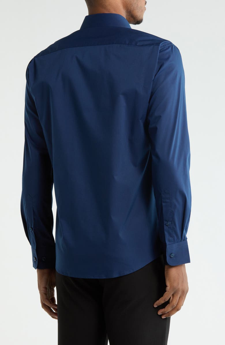 DKNY Navy Solid Stretch Dress Shirt, Alternate, color, Dkny Navy