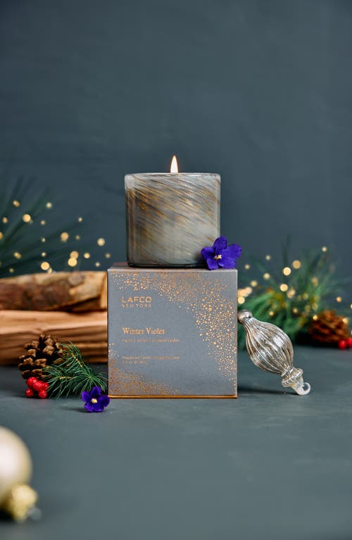 Lafco Winter Violet Classic Candle In Gray