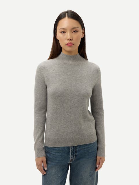 Timeless Cashmere Mock Neck Sweater