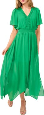 CeCe Handkerchief Hem Maxi Dress