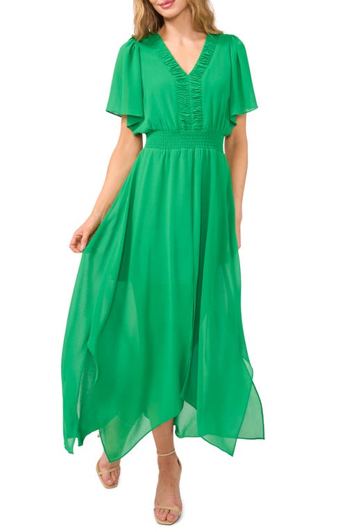 CECE CECE HANDKERCHIEF HEM MAXI DRESS