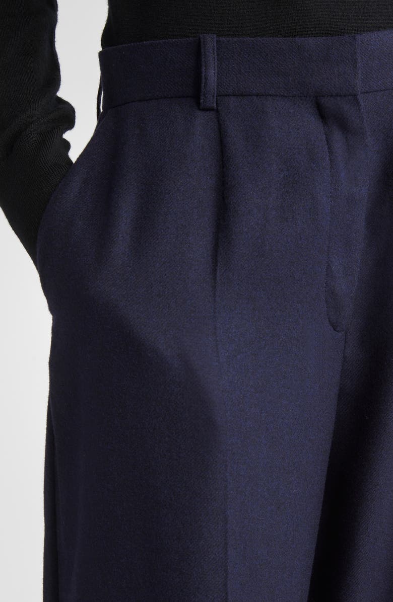 TOTEME Flannel Straight Leg Pants, Alternate, color, Navy