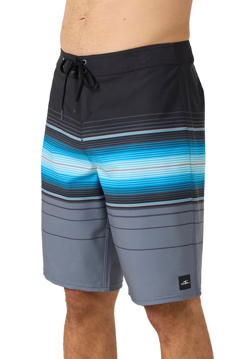 O'Neill Hyperfreak Heat Stripe Swim Trunks, Alternate, color, Black Multi