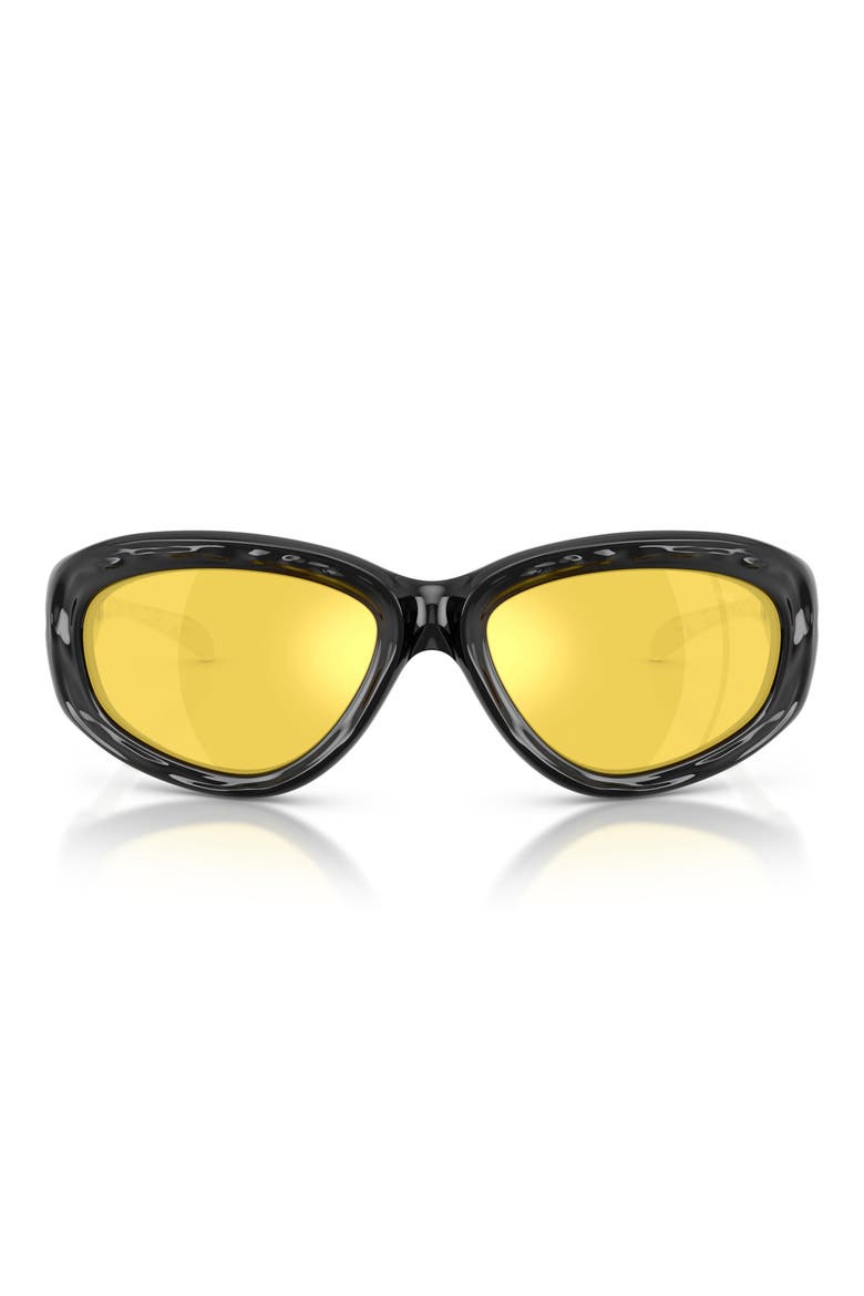 63mm Oversize PIllow Sunglasses, Main, color, SHINY BLACK / YELLOW MIRROR