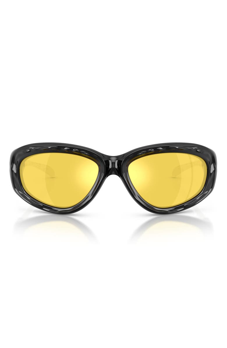 DIESEL<sup>®</sup> 63mm Oversize PIllow Sunglasses, Main, color, Shiny Black / Yellow Mirror