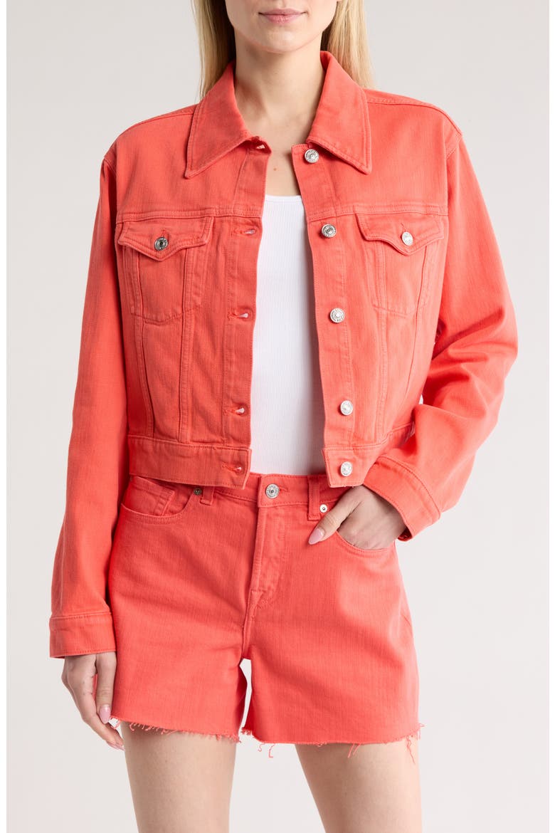 Nellie Denim Jacket, Main, color, GRAPEFRUIT