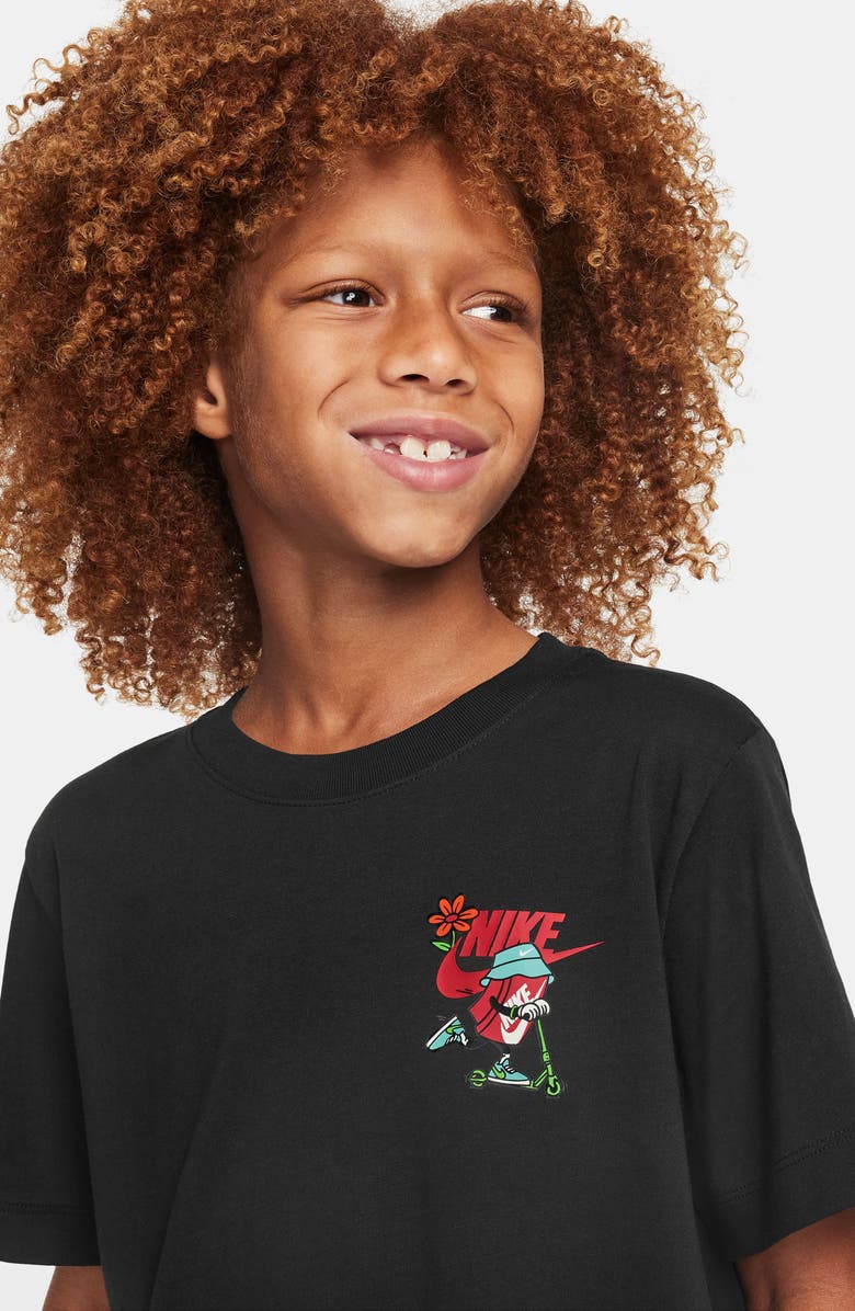 Nike Kids' Boxy Scooter Graphic T-Shirt, Alternate, color, Black