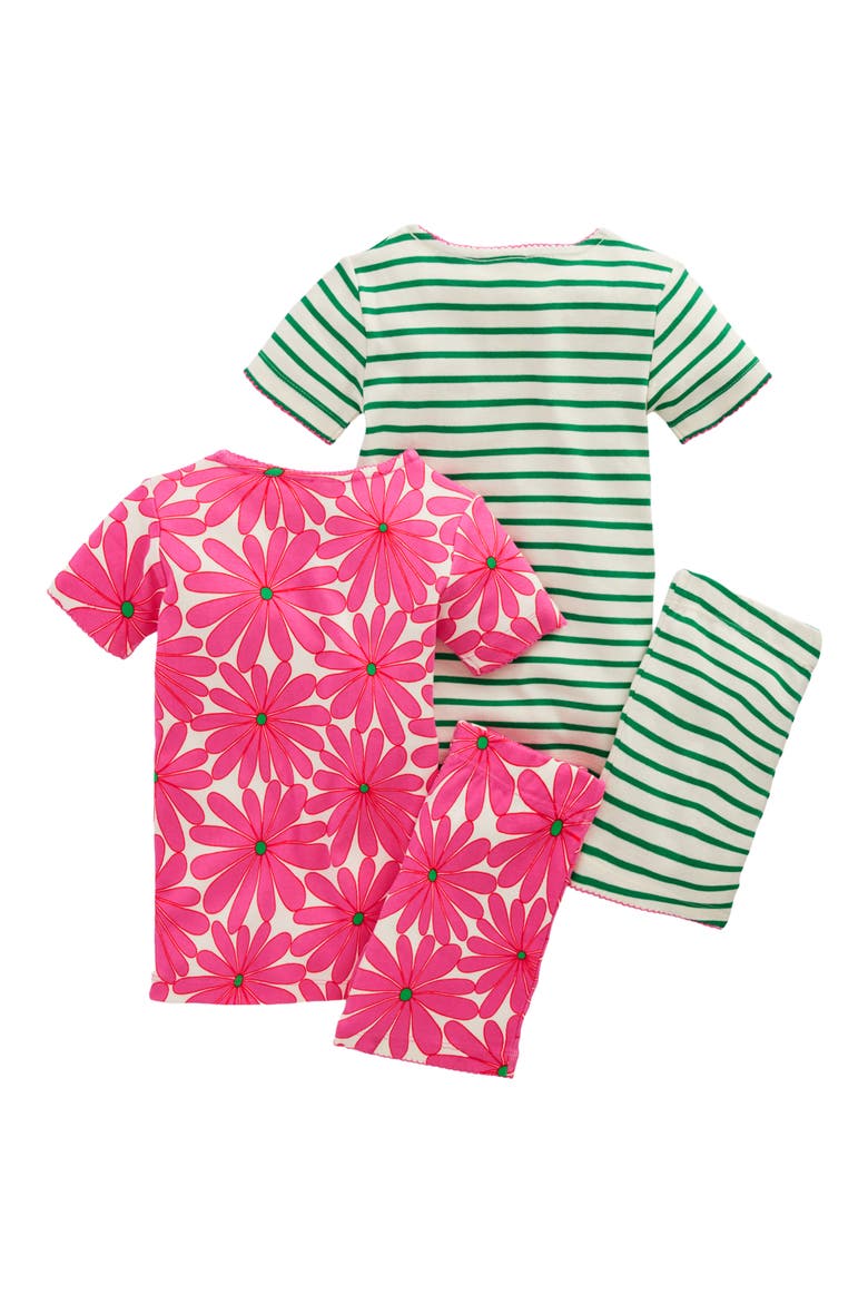 Kids' Assorted 2-Pack Fitted Cotton Two-Piece Pajamas, Alternate, color, PINK FLOWER