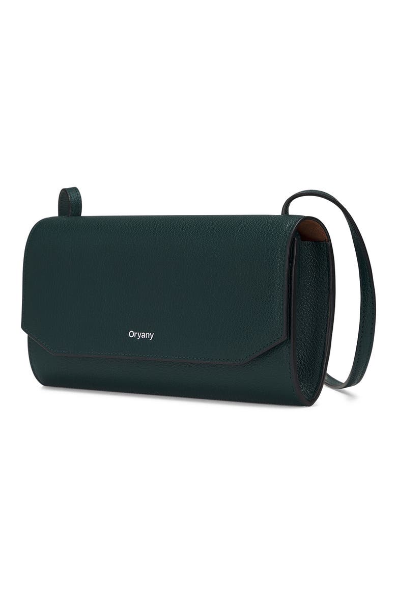 Mandy Leather Crossbody Wallet, Alternate, color, DARK GREEN
