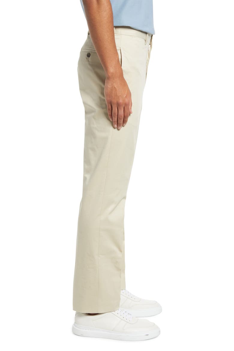 Charleston Flat Front Stretch Cotton Khakis, Alternate, color, STONE