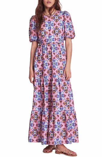 Boden Mixed Print Tiered Cotton Maxi Dress