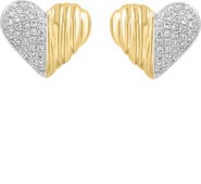 EFFY 14K Gold Diamond Heart Stud Earrings