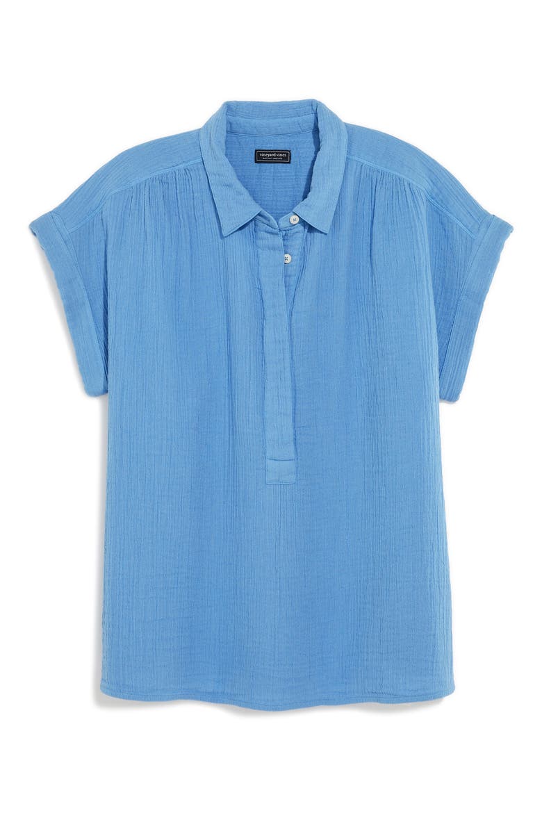 Cotton Short Sleeve Shirt, Alternate, color, BREAKER BLUE