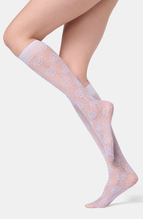 Lace Allure Sheer Knee High Socks