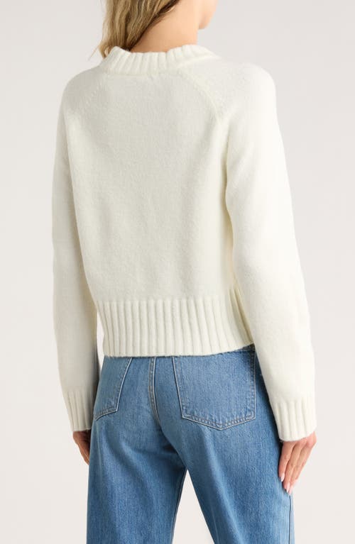 French Connection Crewneck Crop Sweater In White