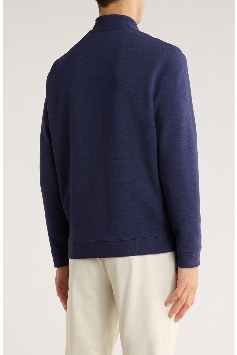 Ottoman Quarter Zip Sweatshirt, Alternate, color, PEACOAT