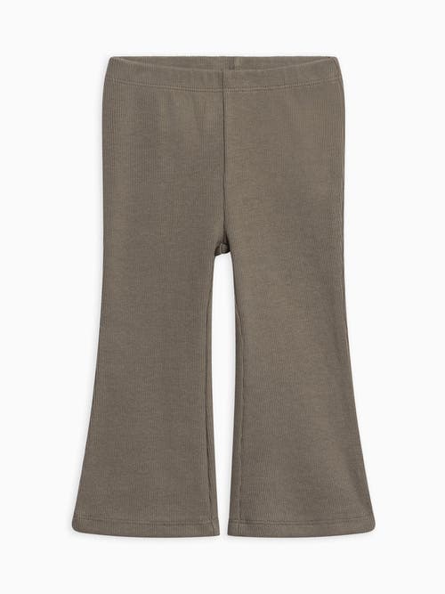 Kendi Nell Ribbed Flare Leggings In Green