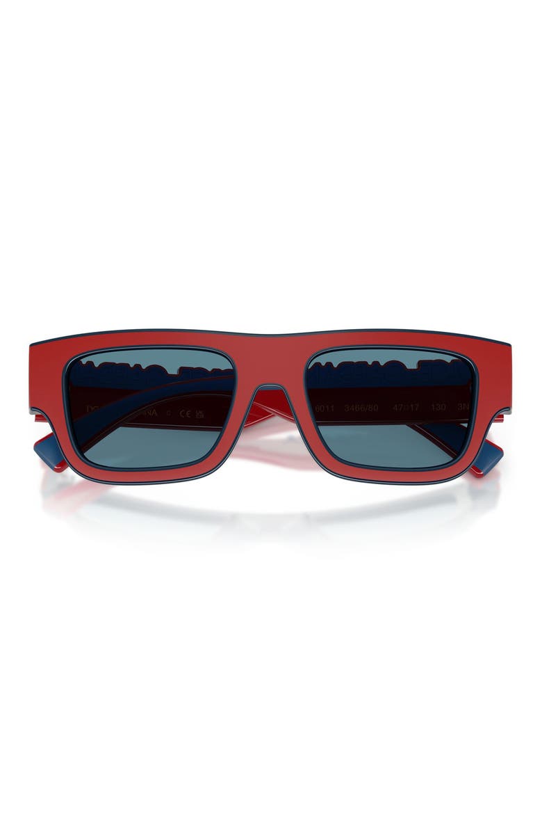 Kids' 47mm Small Rectangular Sunglasses, Alternate, color, RED/ BLUE / GREY