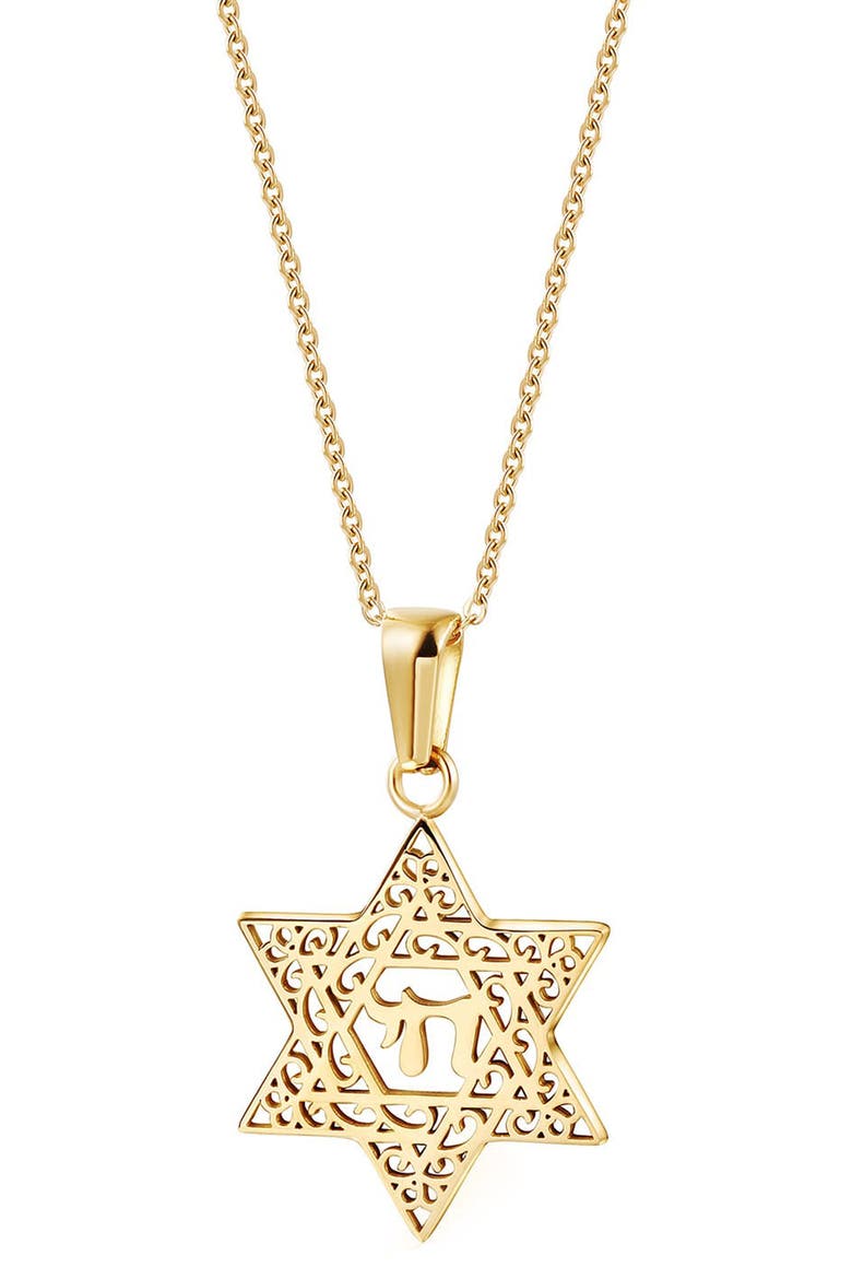 Hamsa Pendant Necklace, Main, color, YELLOW