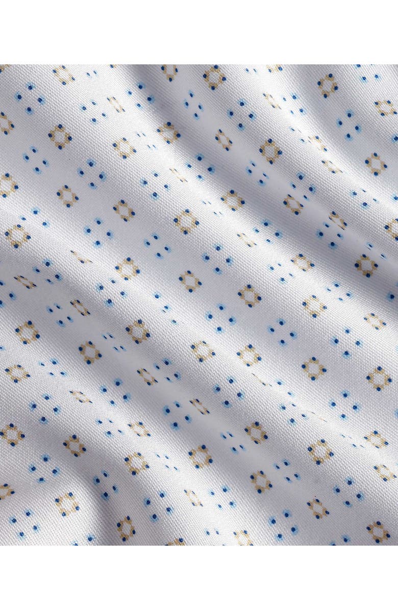 David Donahue Neat Geometric Print Cotton Button-Up Shirt, Alternate, color, White/ Sand