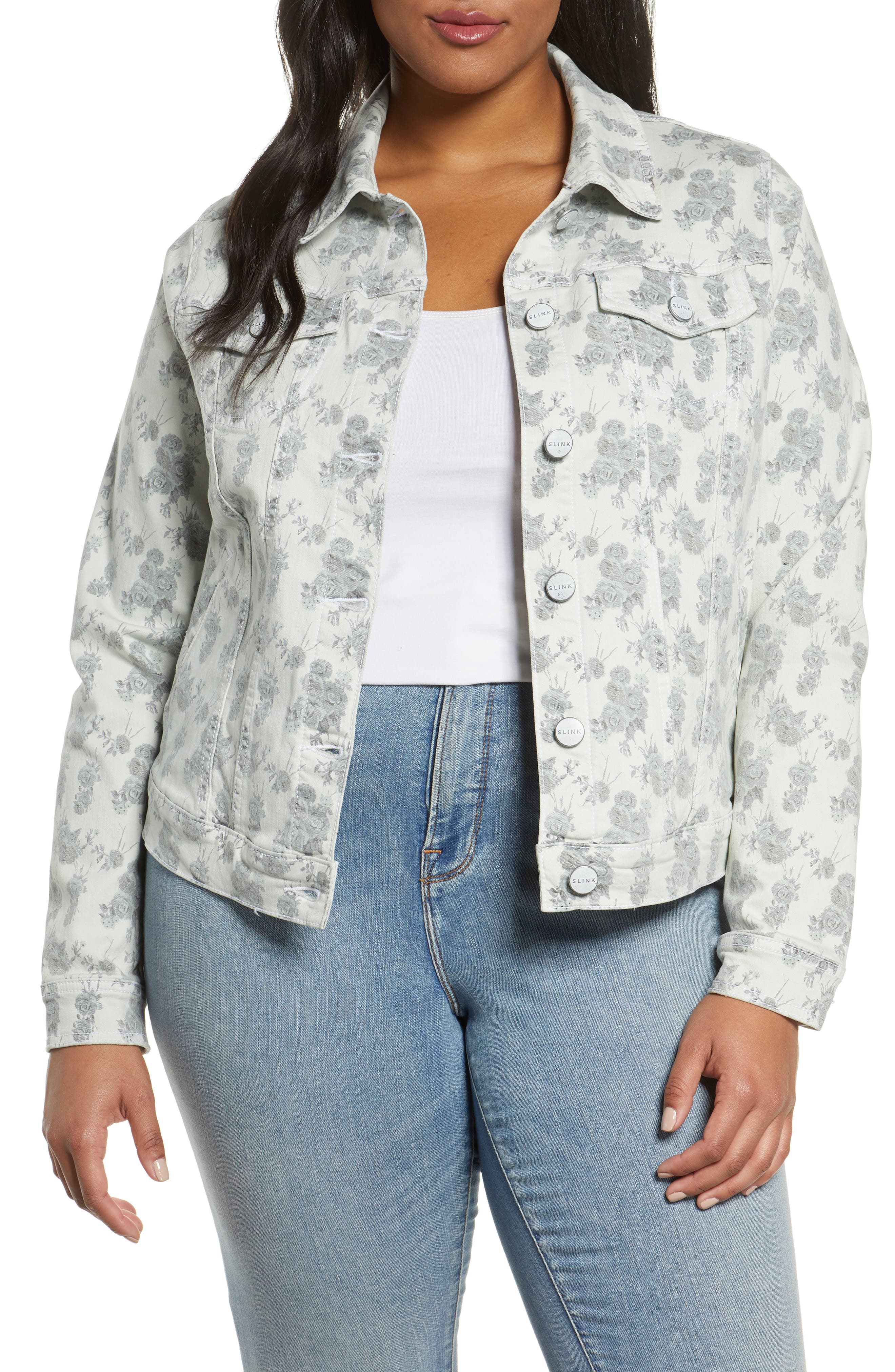 SLINK Jeans Floral Denim Trucker Jacket