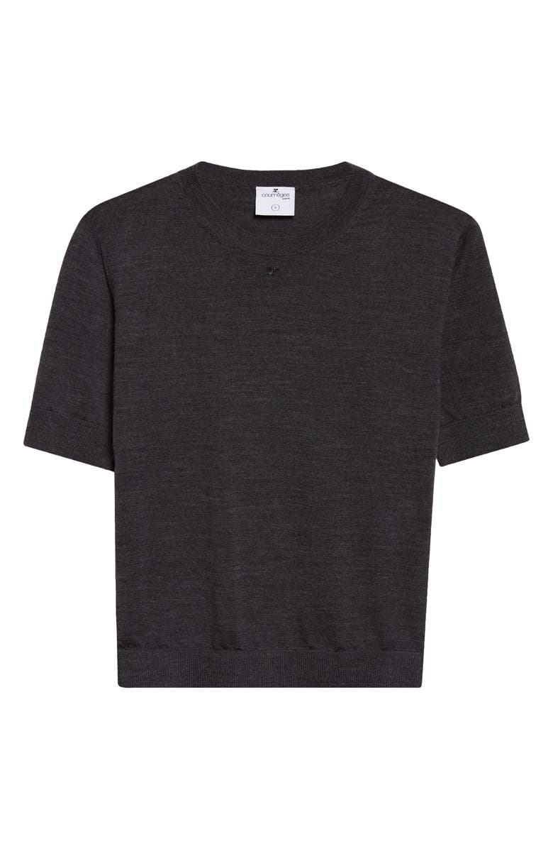 Courrèges AC Logo Merino Wool Sweater, Main, color, Carbon