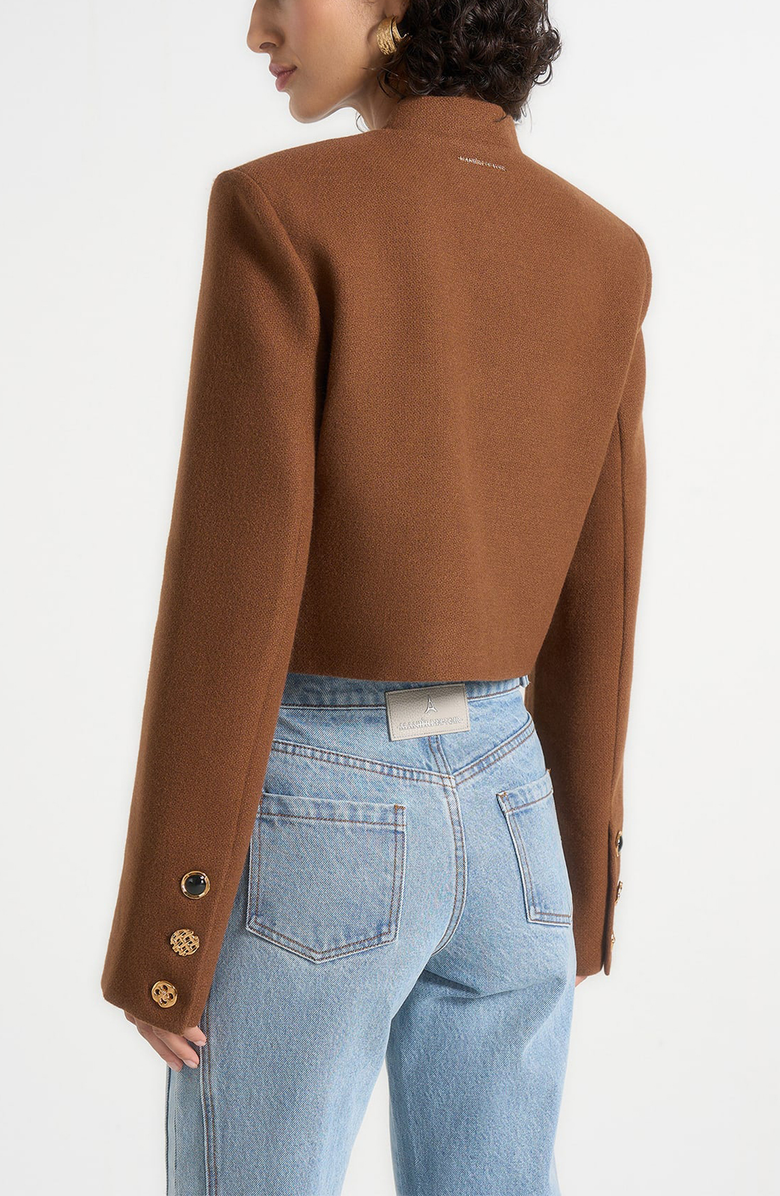 Manière De Voir Evana Structured Wool Jacket With Mixed Buttons, Alternate, color, Rust