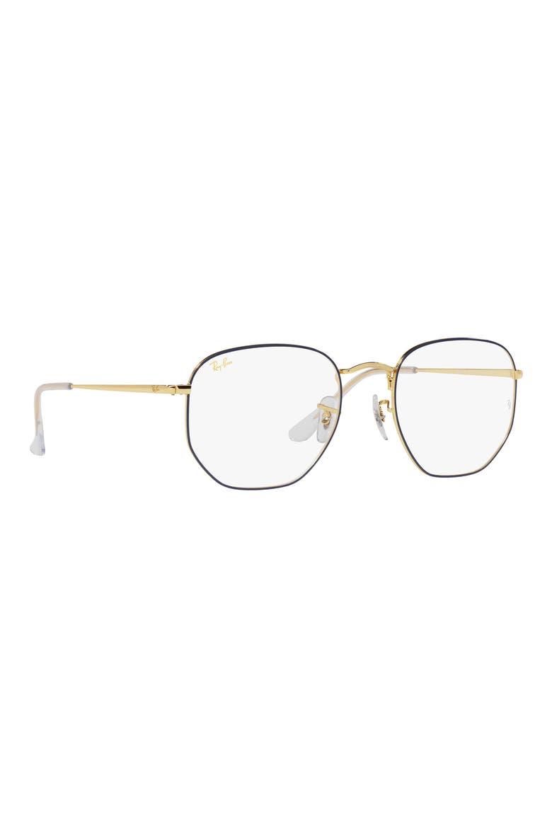 51mm Round Optical Glasses, Alternate, color, BLUE GOLD