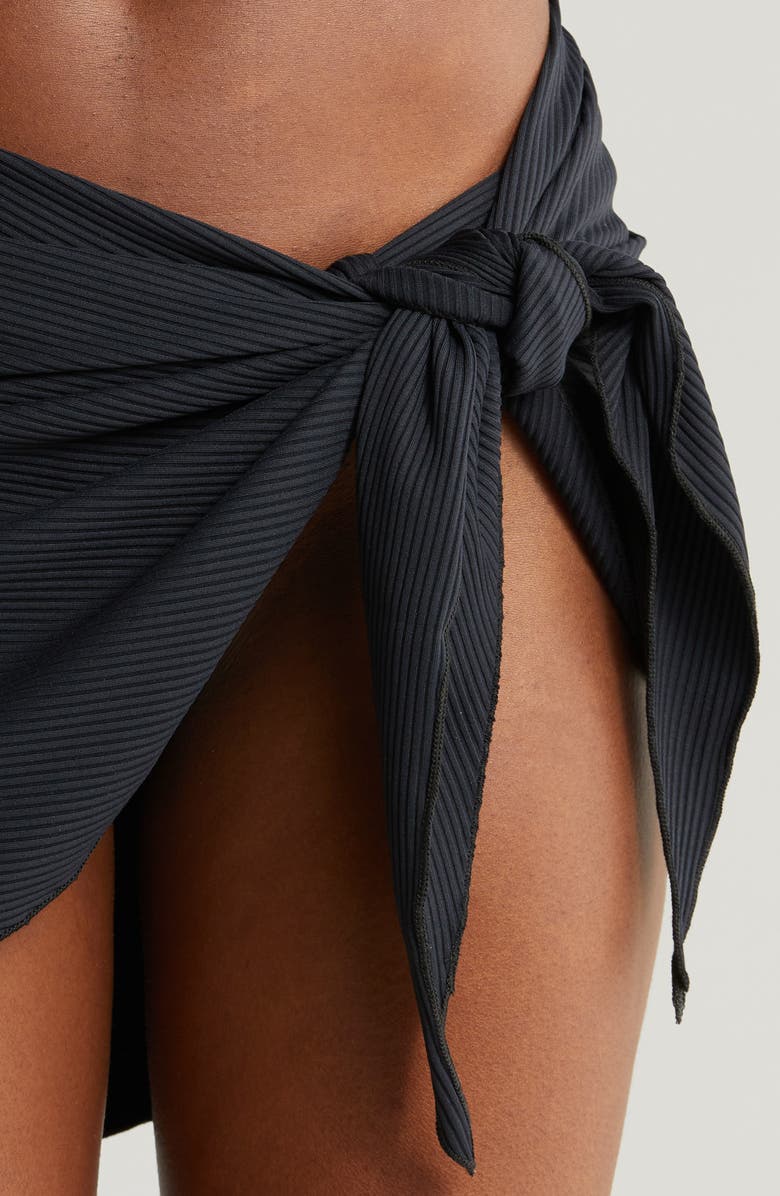 MONTCE Rib Cover-Up Sarong, Alternate, color, Black Rib