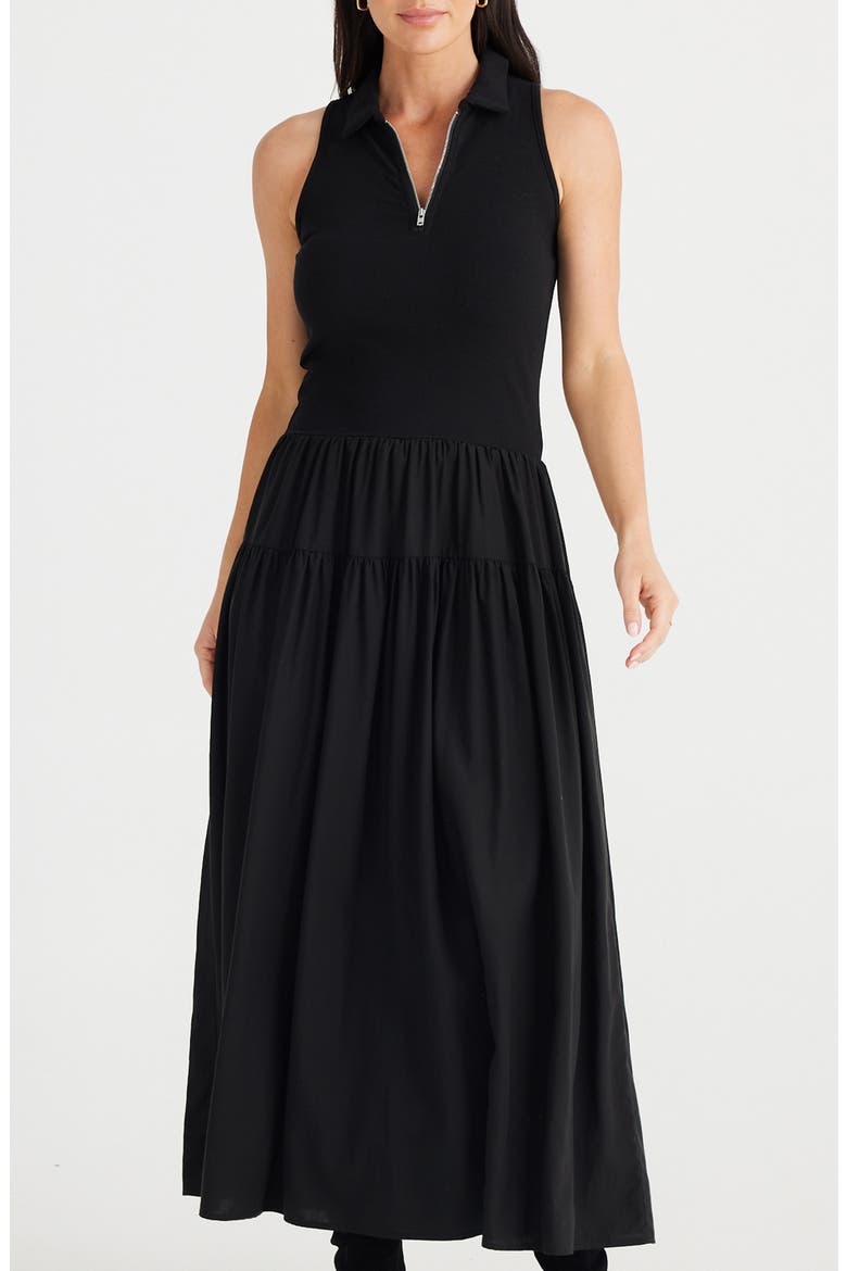 Juliette Sleeveless A-Line Dress, Alternate, color, BLACK