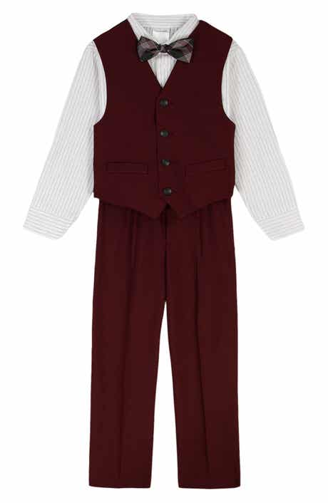 Calvin Klein Kids' Button-Up Shirt, Bow Tie, Vest & Pants Set