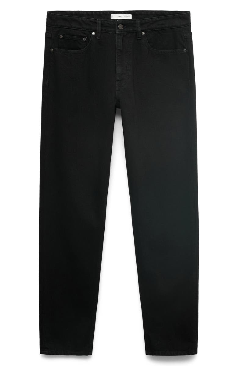 MANGO Bob Regular Fit Jeans, Alternate, color, Black Denim