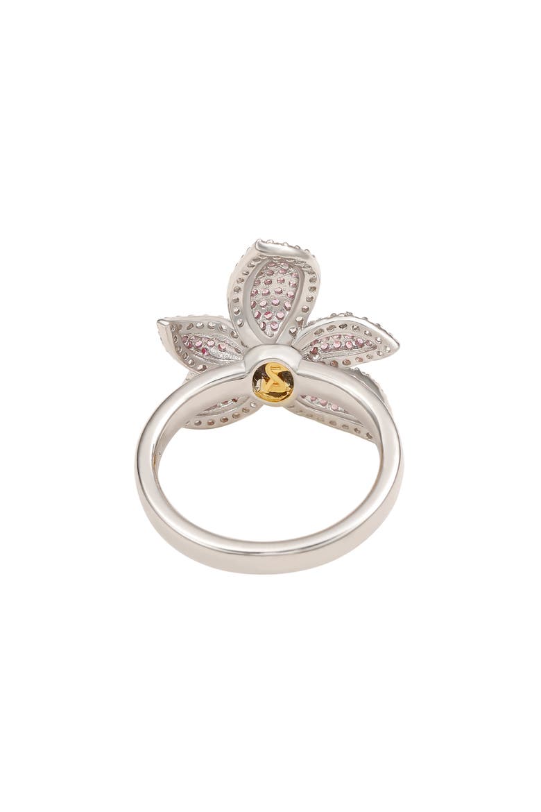Pink Sapphire & White Sapphire Flower Ring, Alternate, color, PINK