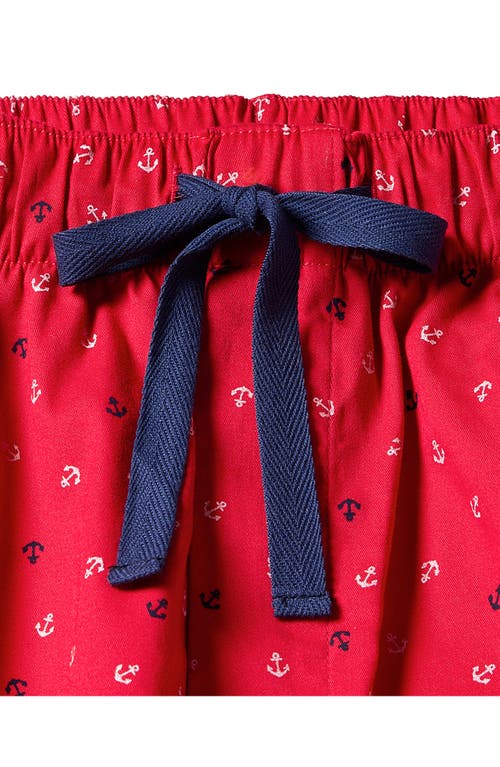 Shop Petite Plume Print Cotton Twill Short Pajamas In Red