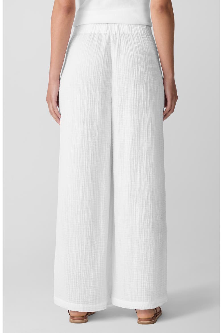 Wide Leg Organic Cotton Ankle Pants, Alternate, color, WHITE