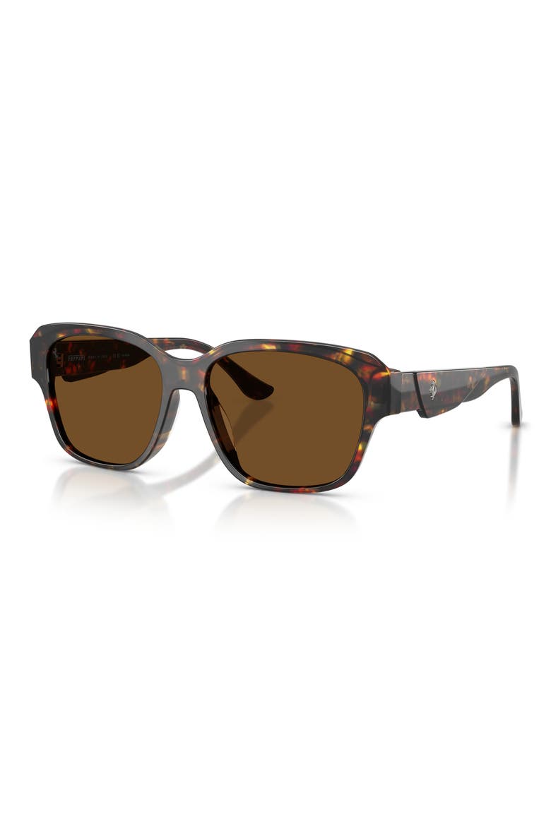 57mm Polarized Square Sunglasses, Alternate, color, YELLOW TORTOISE / BROWN POLAR