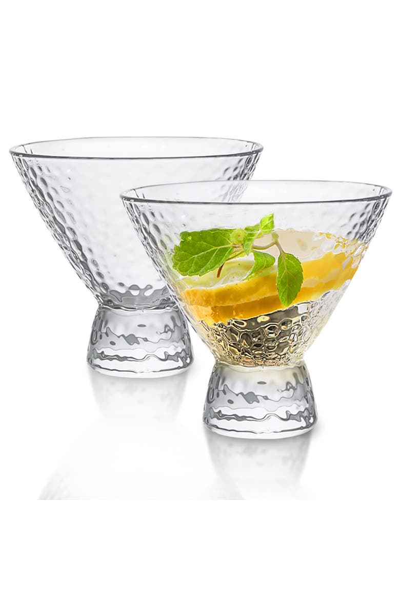 Clear Hammered Cocktail Martini Glasses - Set of 4, Alternate, color, Clear