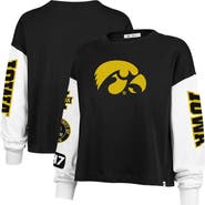 '47 Women's '47 Black Iowa Hawkeyes Sydney Long Sleeve T-Shirt