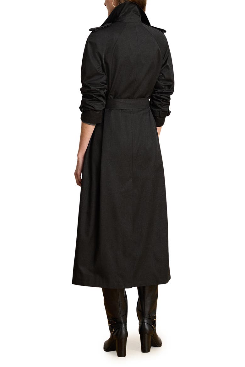 Double Breasted Belted Trench Coat, Alternate, color, BLACK