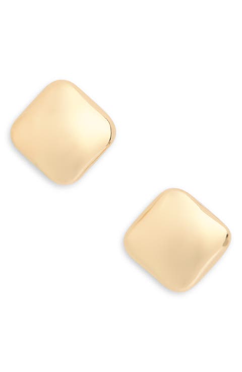 Rounded Square Stud Earrings