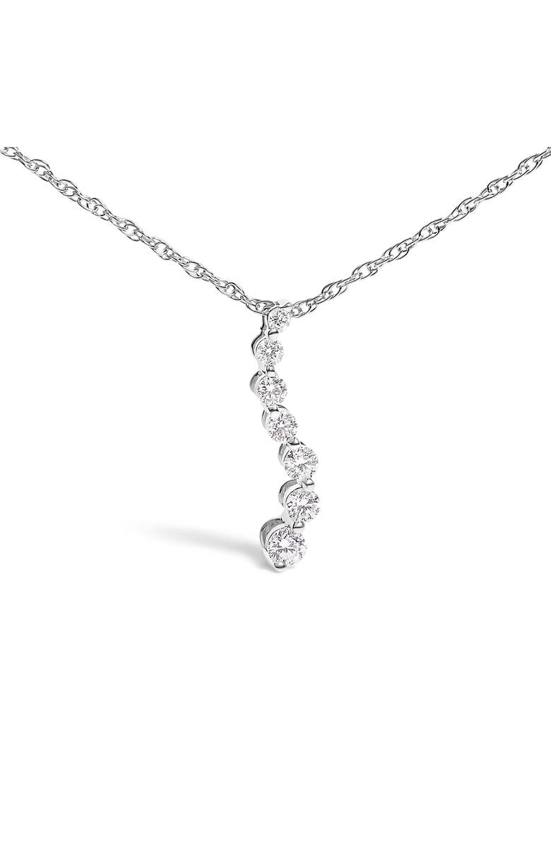 Haus of Brilliance .925 Sterling Silver 1/4 Cttw Lab Grown Diamond Journey Pendant Necklace, Alternate, color, White