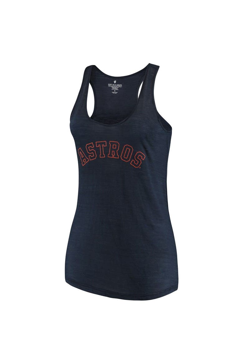 Women's Soft as a Grape Navy Houston Astros Plus Size Swing for the Fences Racerback Tank Top, Main, color, Navy