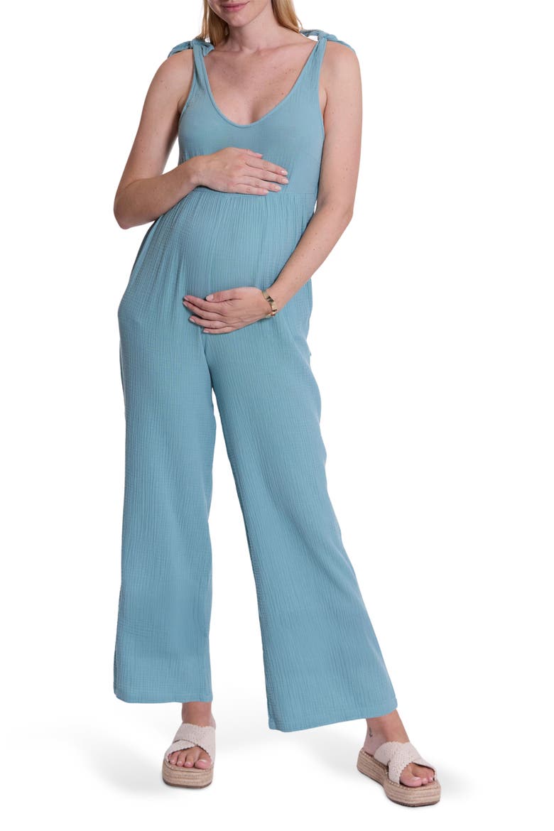 Canyon maternity and nursing jumpsuit, Main, color, OCEAN