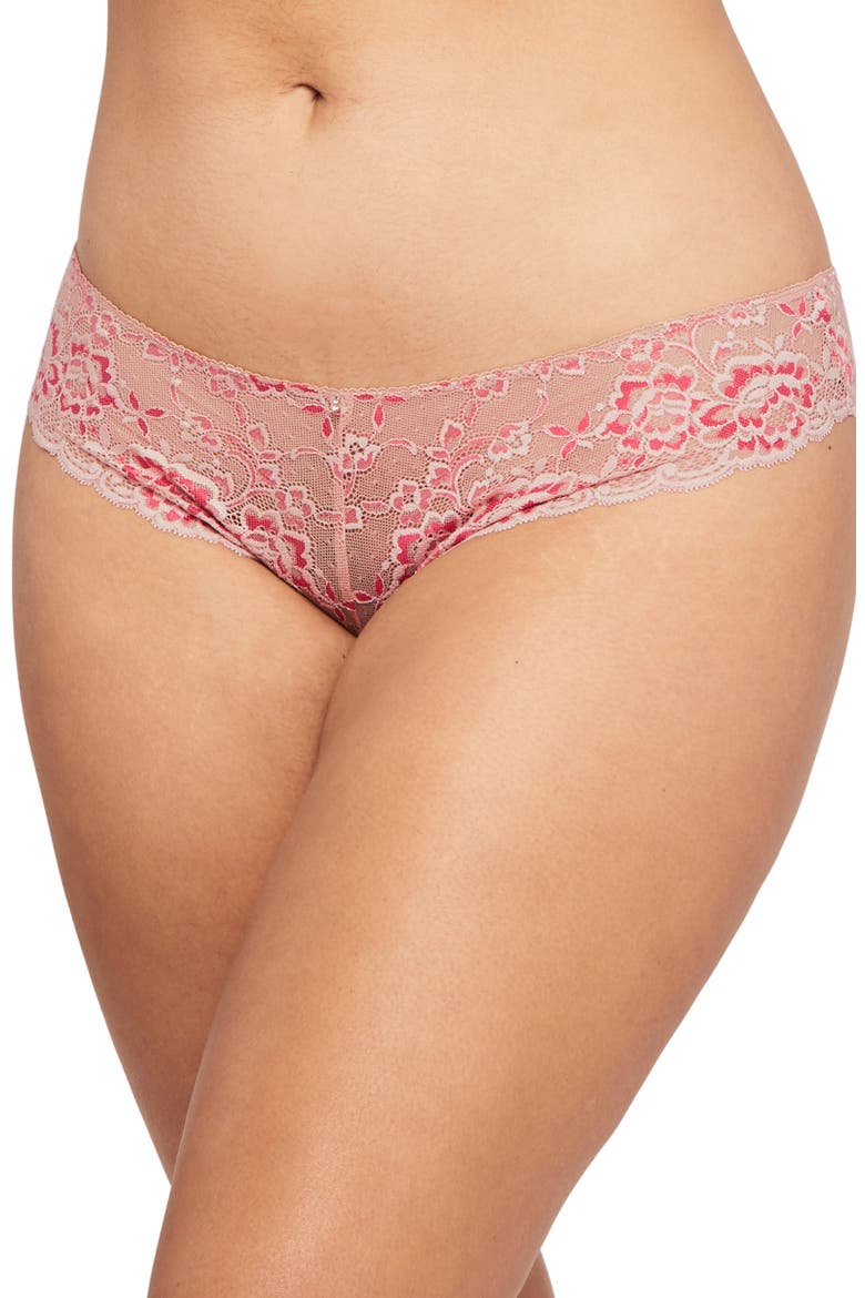 Brazilian Lace Panties, Main, color, ROSE DUST/ RASPBERRY