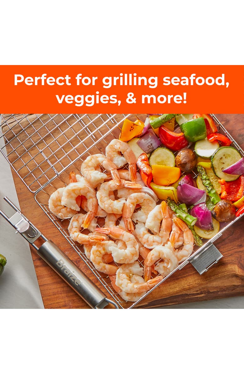 Braize Large Grill Basket Set, Alternate, color, Stainless Steel