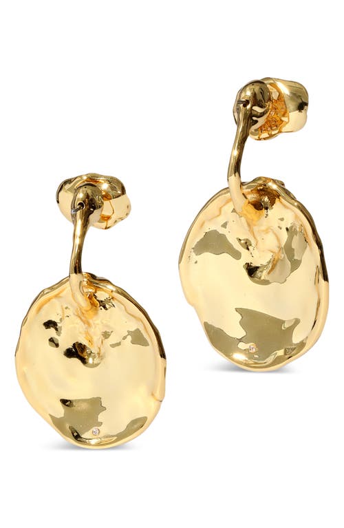 Alexis Bittar Brut Coin Drop Front/back Earrings In Gold