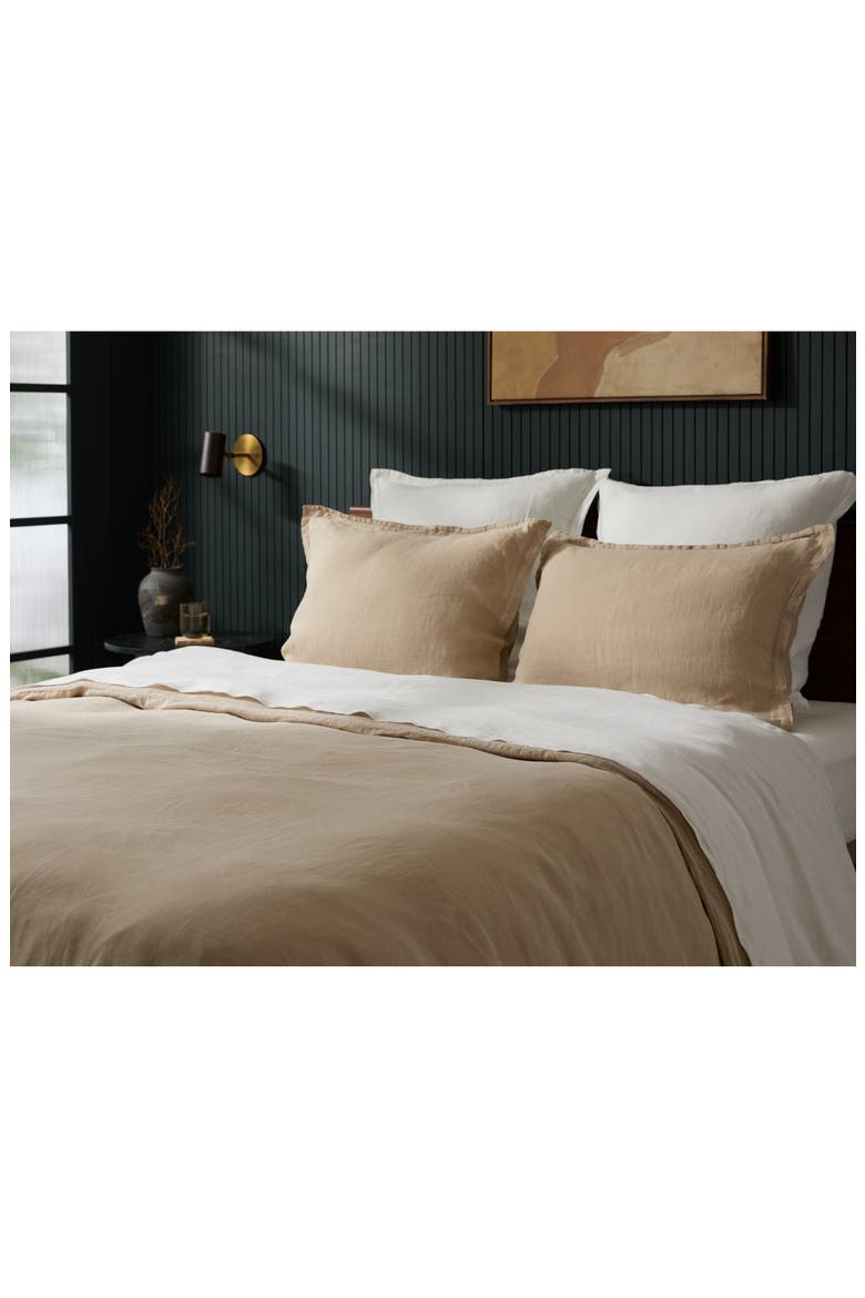 Set of 2 Linen Shams, Alternate, color, TOAST