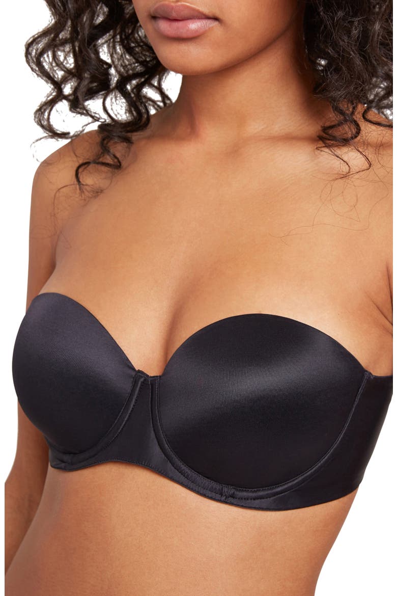 Sheer Touch Underwire Strapless Bra, Alternate, color, BLACK