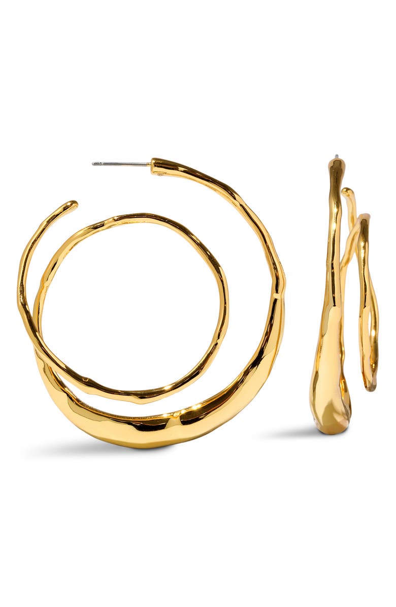 Alexis Bittar Molten Spiral Hoop Earrings, Main, color, Gold