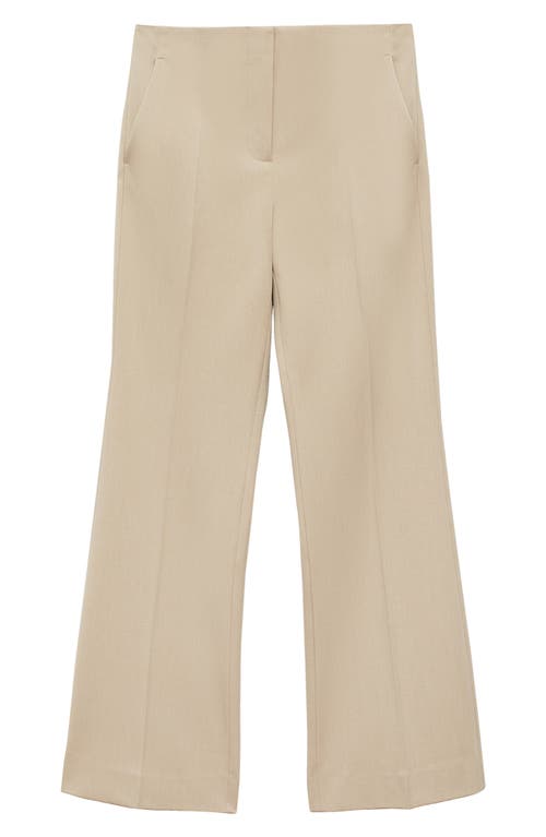Mango Flare Pants In Beige